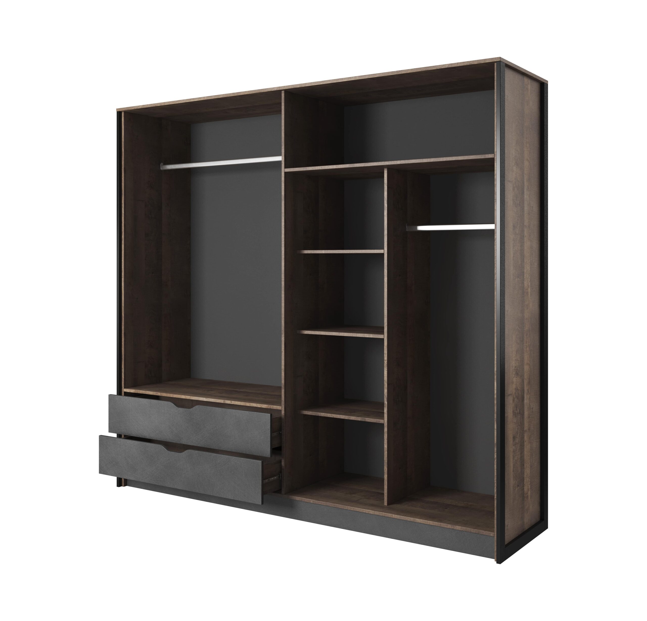 Armoire STOCKHOLM nombreux rangements chambre tendance KAMAZZA-min