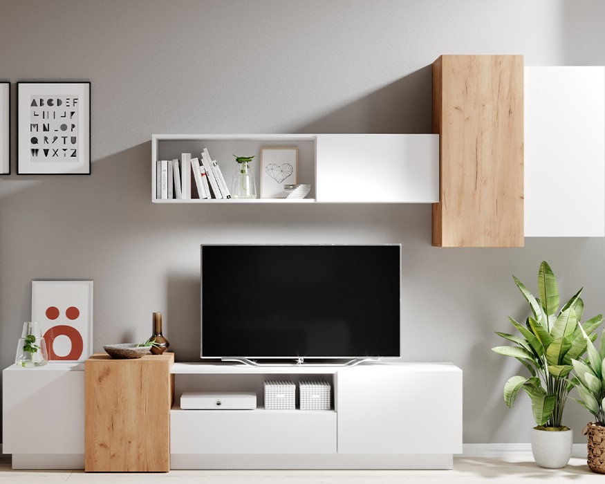 Meuble TV ALMOSA ensemble séjour tendance KAMAZZA