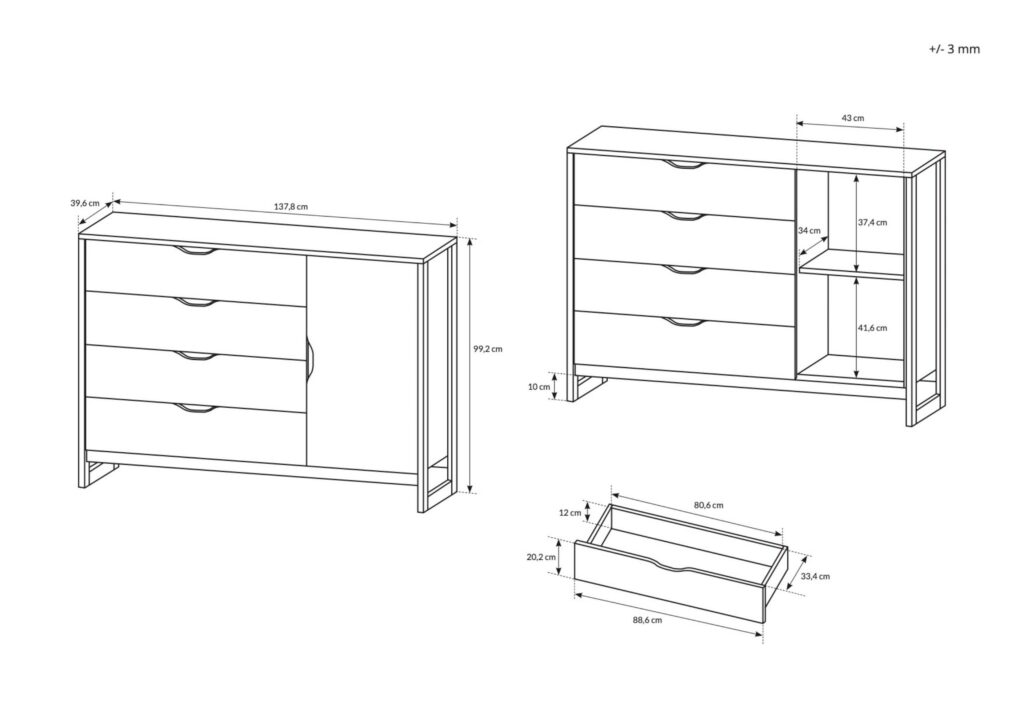 Commode STOCKHOLM chambre tendance et élégante KAMAZZA