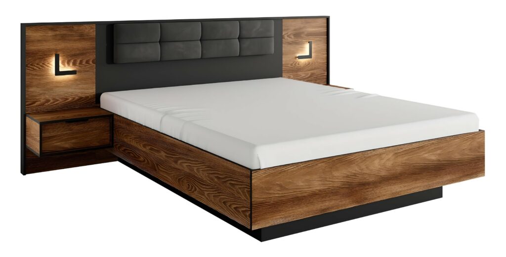 Lit avec chevet intégré et coffre LONDON 
