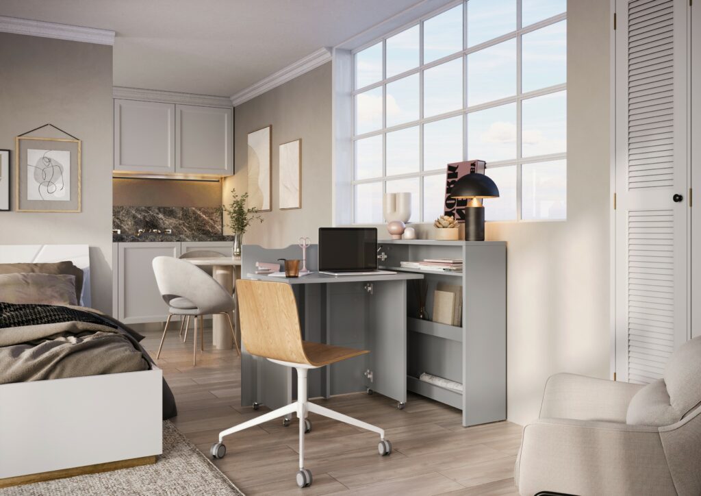 Bureau escamotable 90 cm eASY ouverture à gauche