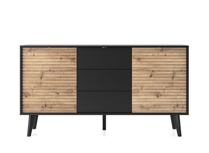 Buffet 2 Portes ISAAC, Sophistication et Fonctionnalité dans un Design Bicolore