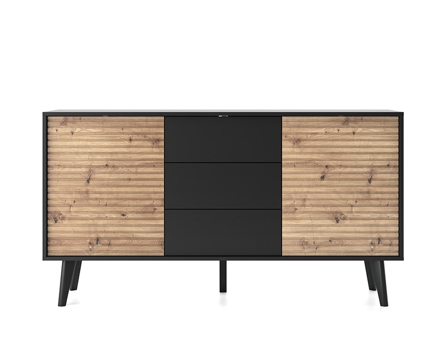 Buffet 2 Portes ISAAC, Sophistication et Fonctionnalité dans un Design Bicolore