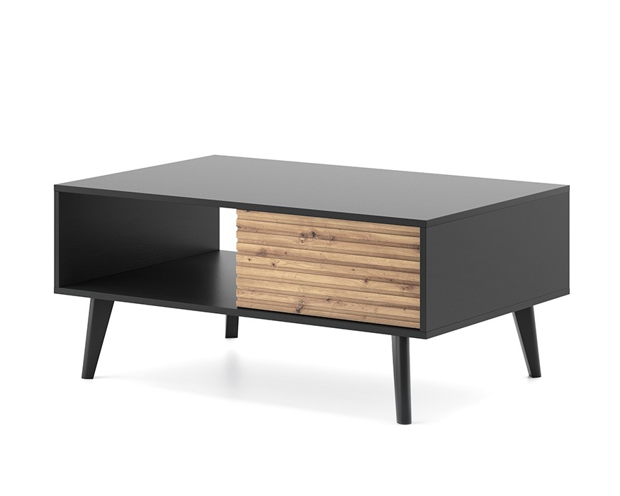 Table Basse ISAAC à 2 Tiroirs, Allure Contemporaine et Rangement Astucieux