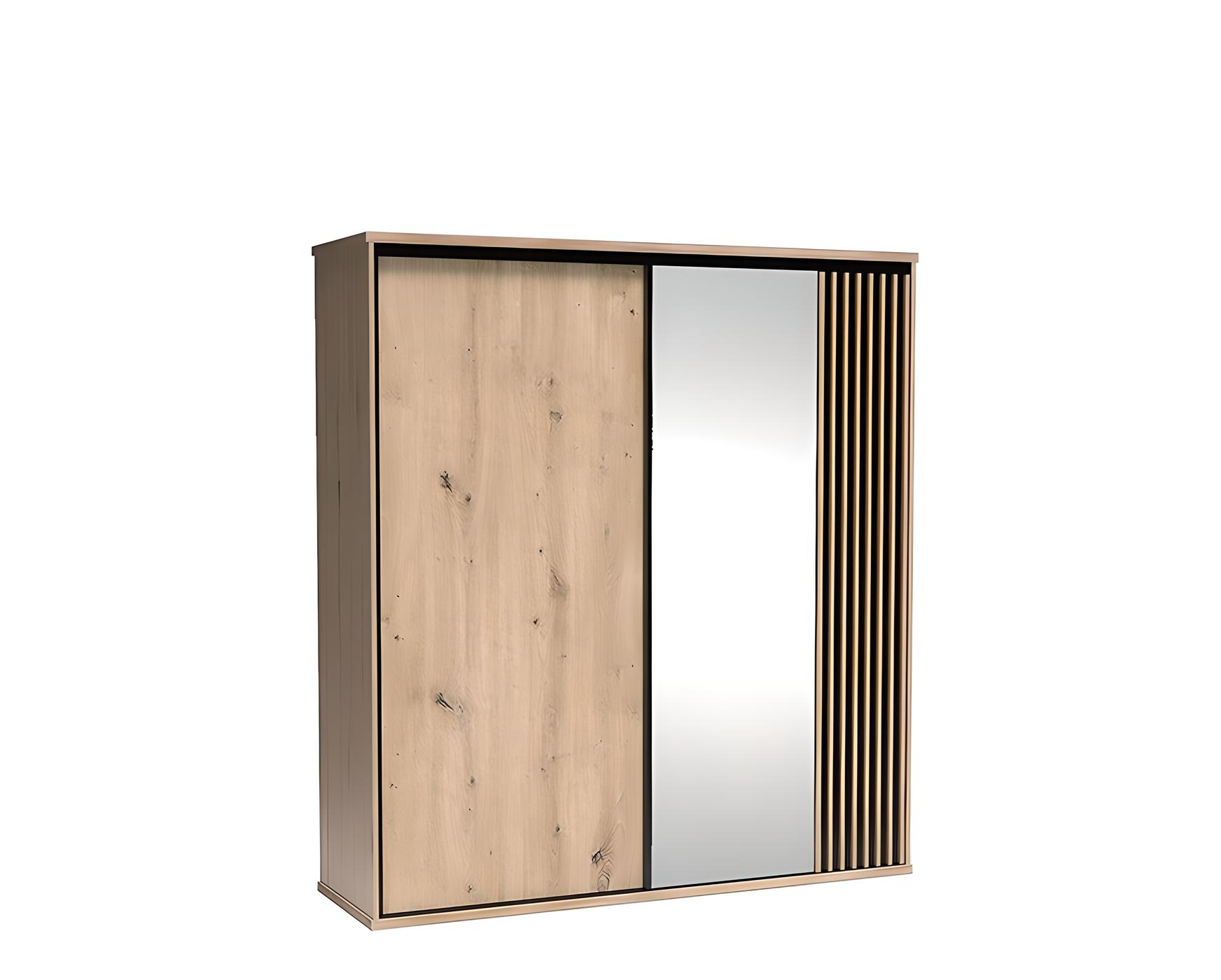 Armoire 2 portes ZEBRA 200 cm fonctionnelle avec ses nombreux rangements KAMAZZA