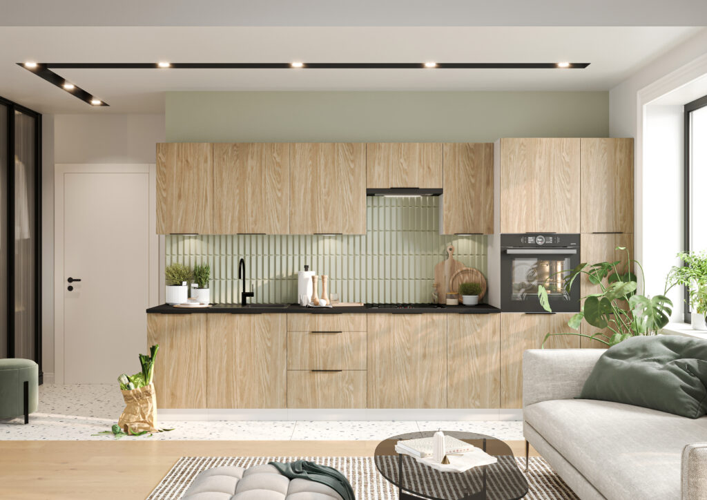 KAMAZZA cuisine aménagée 360 cm chêne KARENNE fabrication européenne