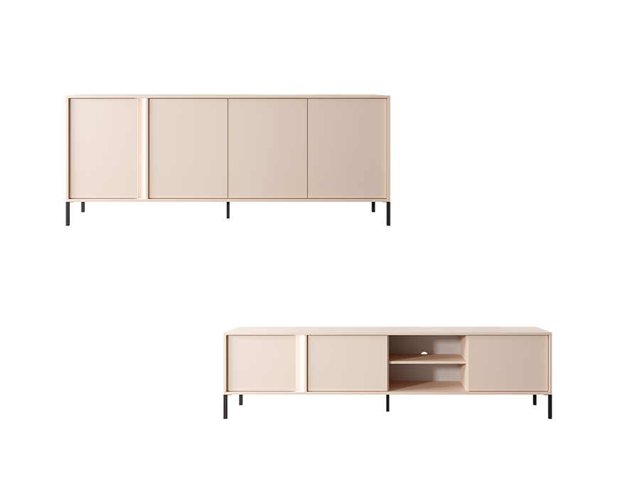 Salon complet avec buffet et meuble télé 200 cm – LIXIA