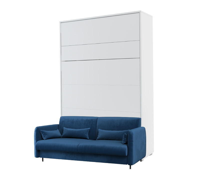 Lit escamotable avec canapé intégré bleu