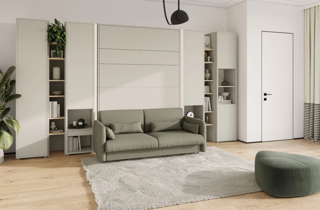 Lit escamotable canapé intégré