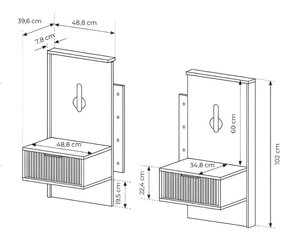 Lit coffre 160x200 cm avec chevets intégré et commode - AVA