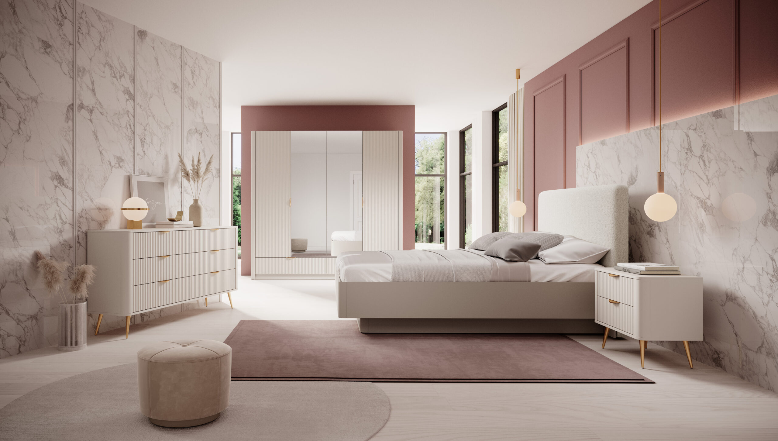 Lit coffre 160x200 cm avec chevets intégré, - ASTA