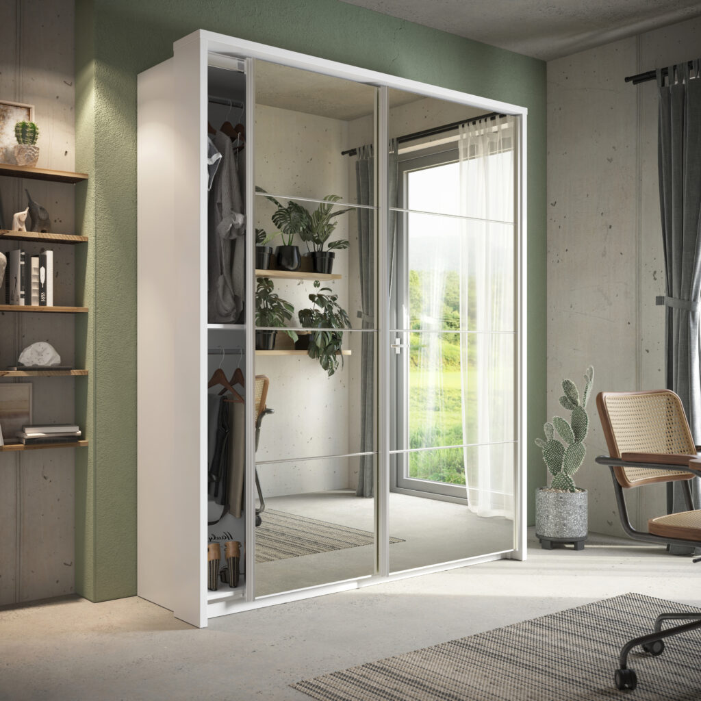 Armoire 2 portes avec miroir KAMAZZA