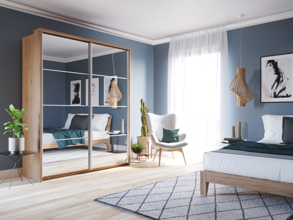 Armoire 2 portes avec miroir KAMAZZA