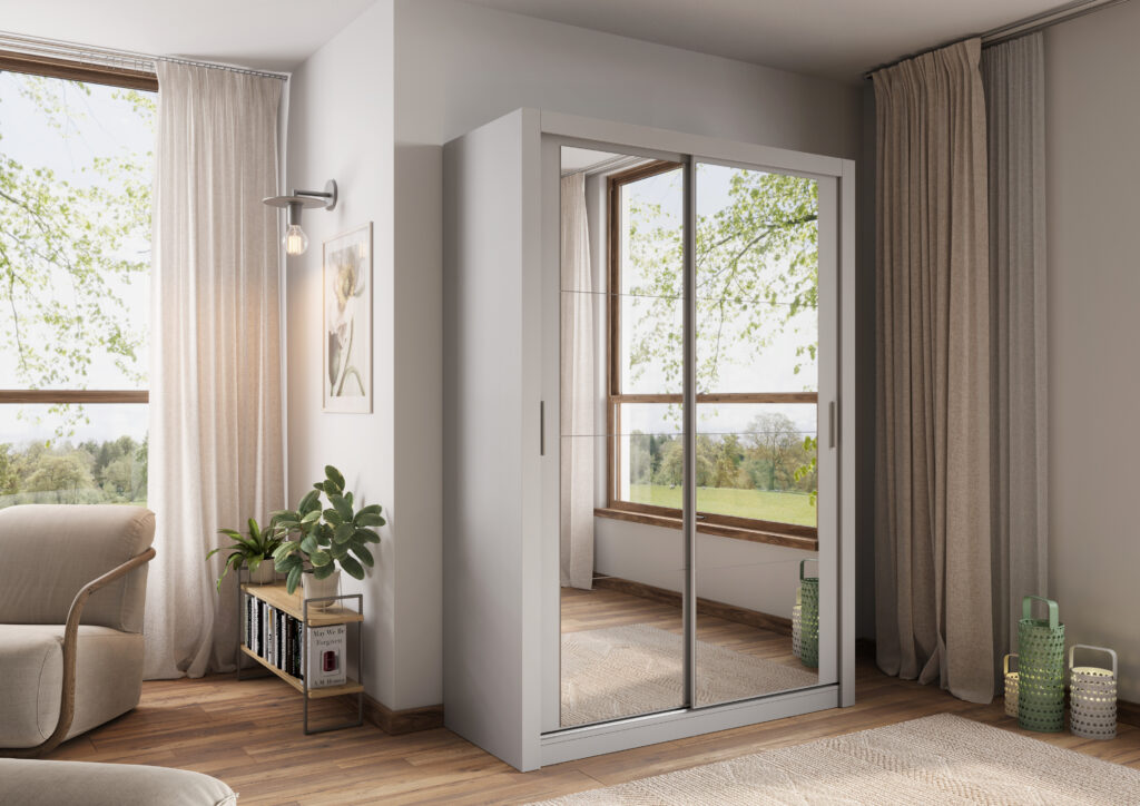 Armoire 2 portes avec miroir KAMAZZA