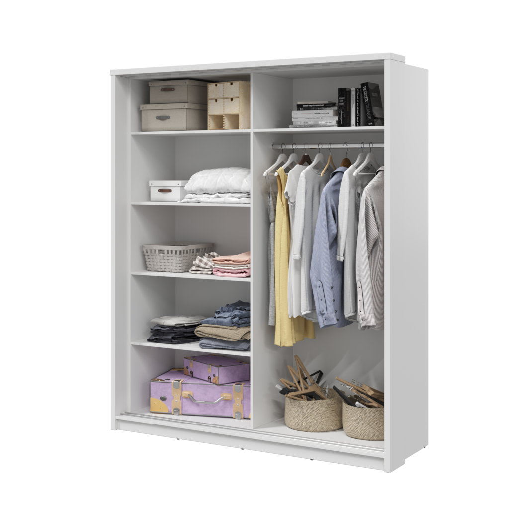 Armoire 2 portes avec miroir KAMAZZA