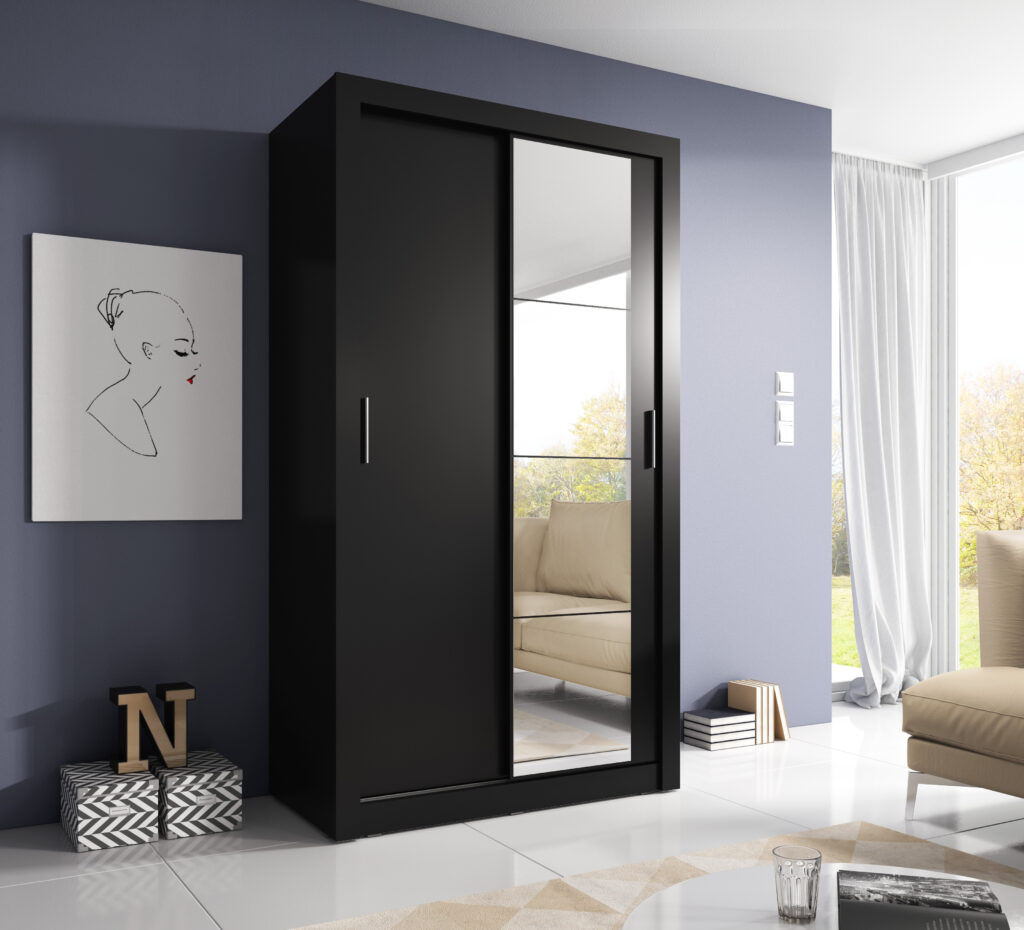 Armoire 2 portes avec miroir KAMAZZA