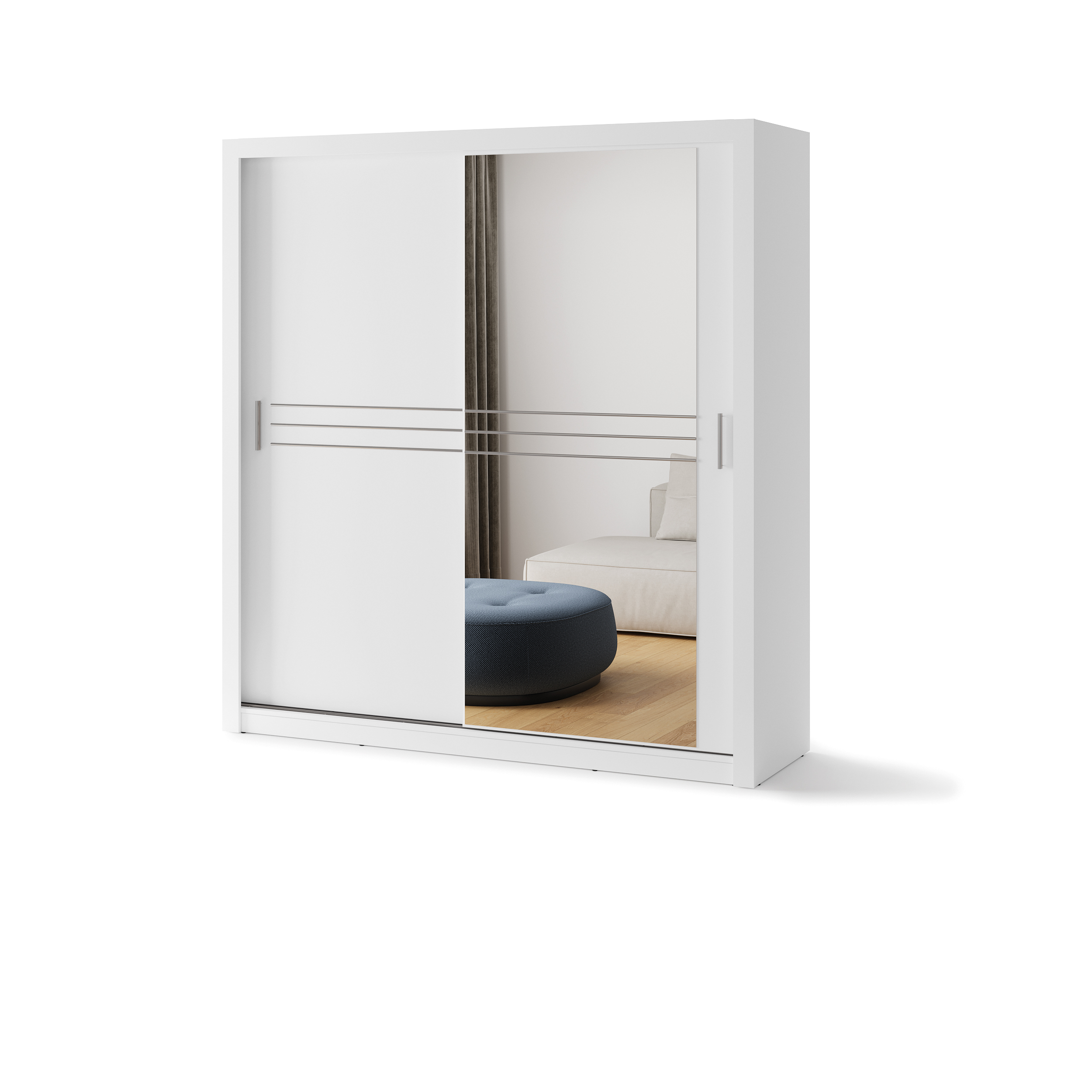Armoire 2 portes avec miroir KAMAZZA