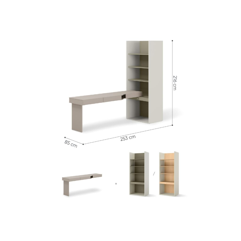 Bureau avec étagère large - MANON