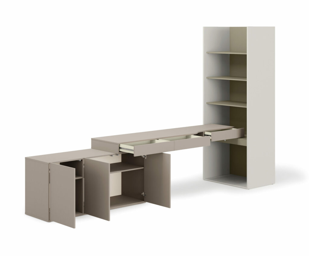 Commode avec bureau et étagère large - MANON